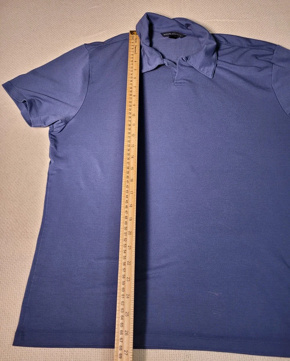 Banana Republic Polo Shirt Mens Large Blue Short Sleeve Soft Stretch Casual Top